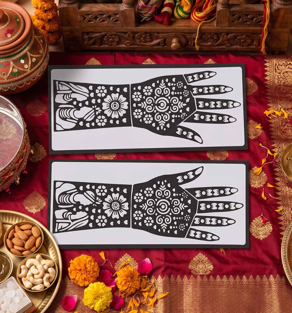 Shubh Aarambh Mehndi Stencil | ServDharm