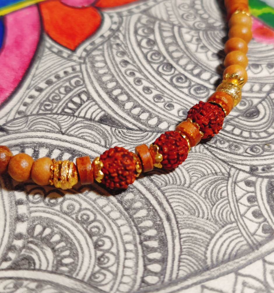 House Of Festivals Rudraksh Bracelet Rakhi - Wooden Moti