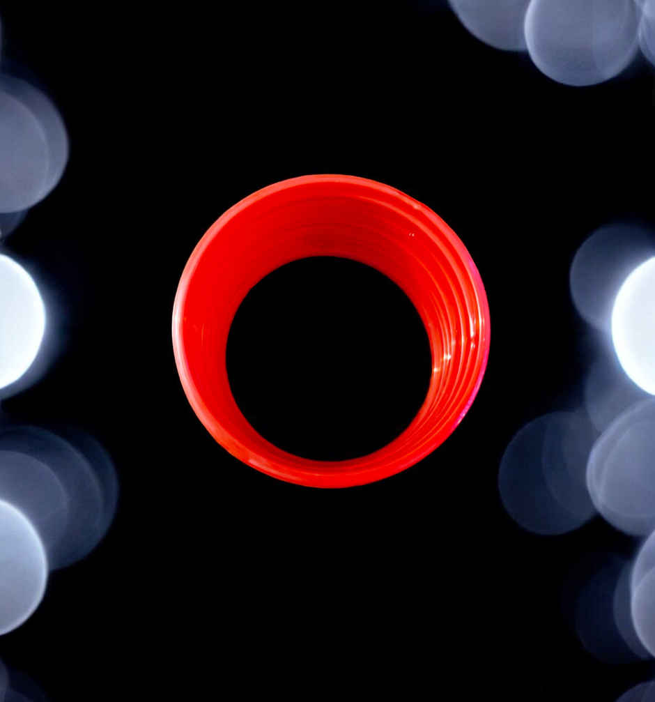 House Of Festivals Red Glass Bangles | Size 2.4 (Pack of 12)