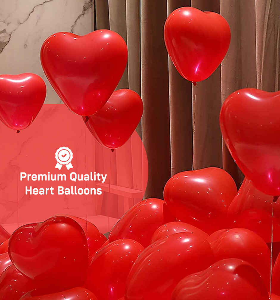 Heart Shaped Red Balloons for Decoration | Party Propz