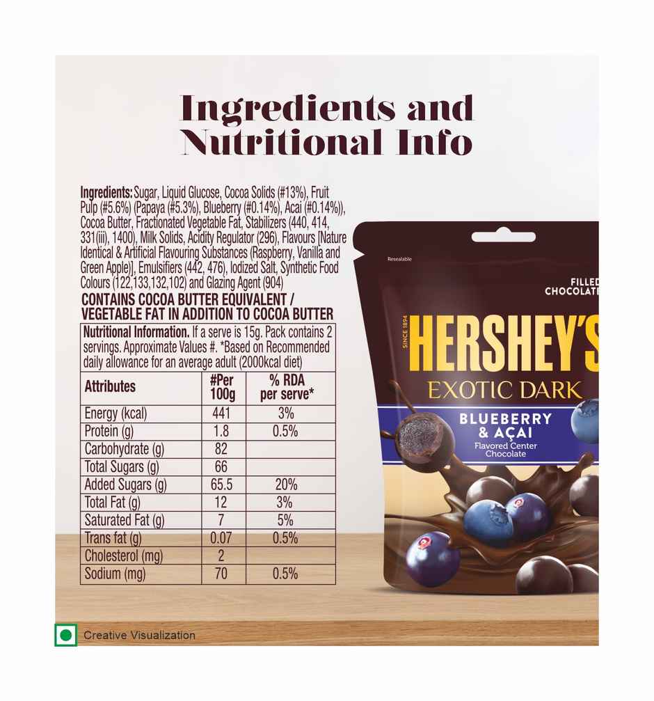 Hershey's Exotic Dark Blueberry And Acai Chocolates Share Bag Combo