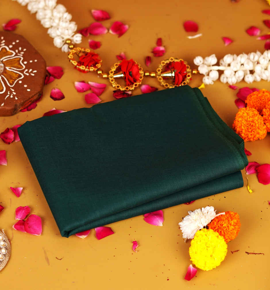 Peacock Green Pooja Vastra - 1 m | ServDharm