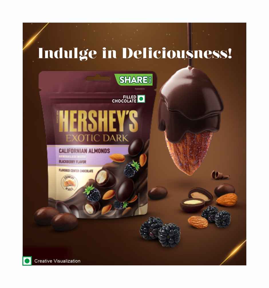 Hershey's Exotic Dark Blackberry Californian Almonds Chocolates Share Bag
