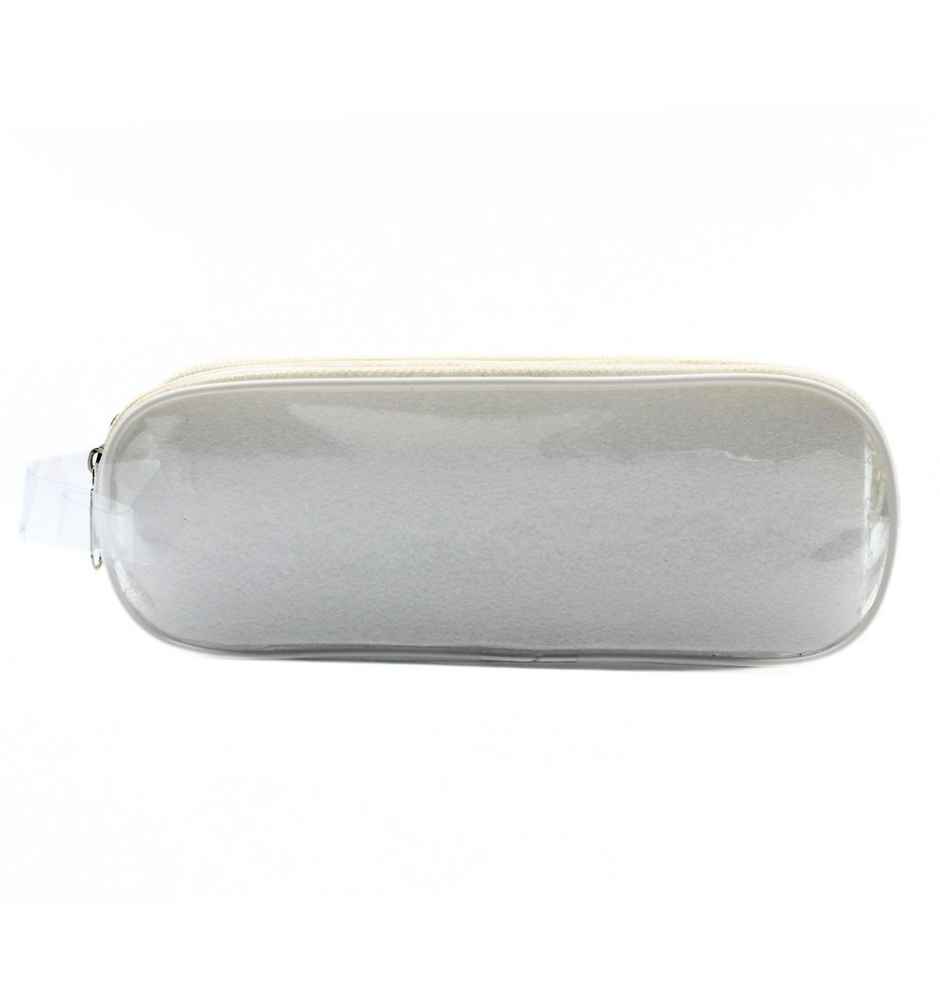 Double Zipper Transparent Stationery/Travel Pouch, Assorted Color, Large Size