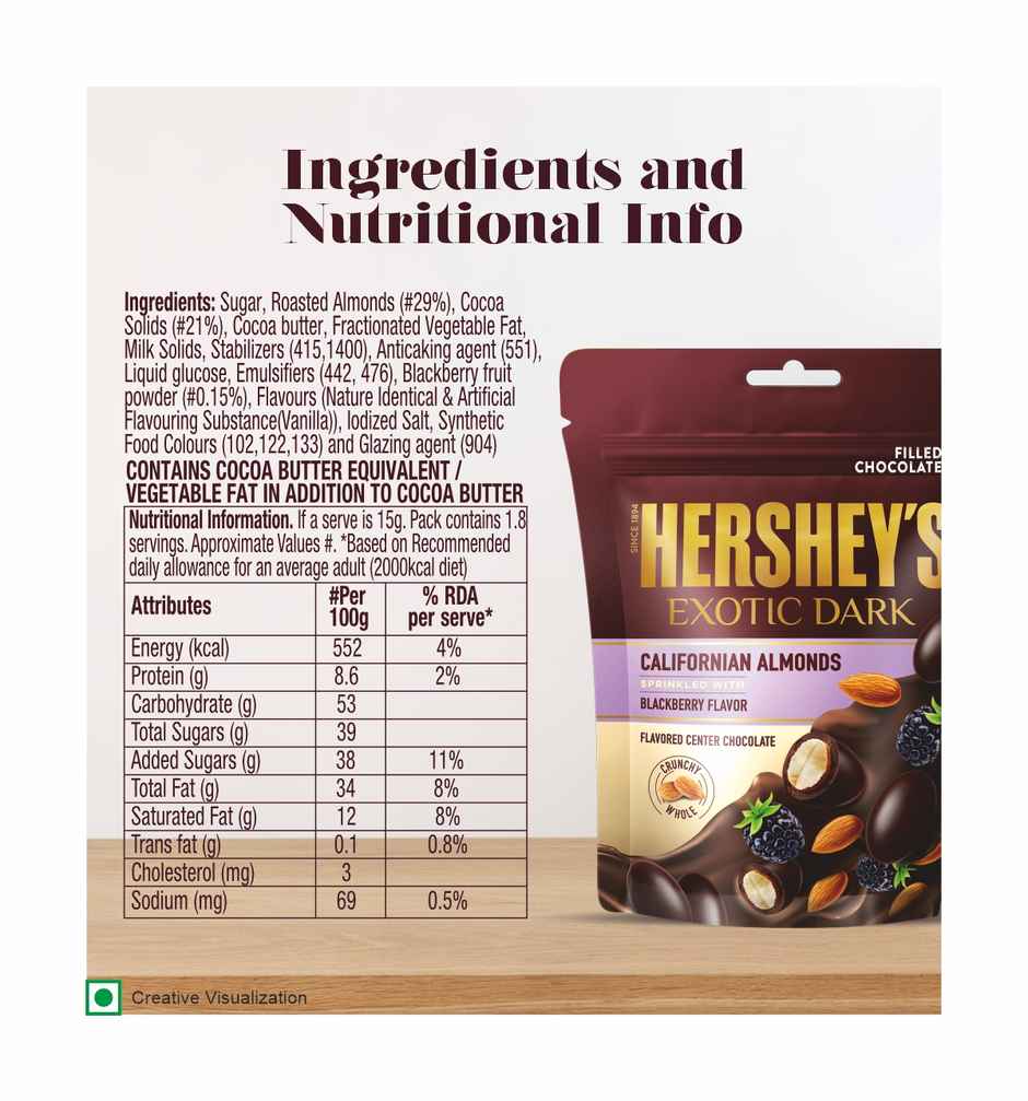 Hershey's Exotic Dark Chocolate Californian Almonds | Blackberry Crunchy Dark Chocolate