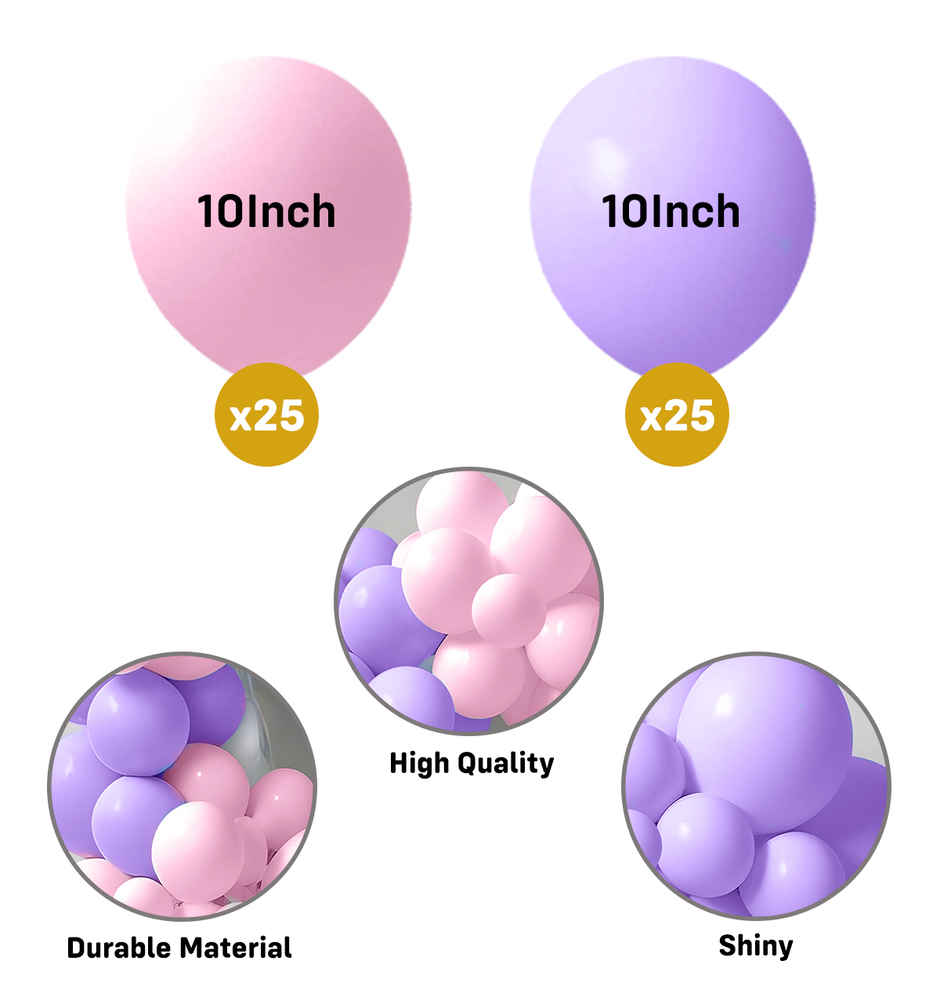 Pastel Balloons for Birthday, Engagement, Wedding | Pink and Purple | Party Propz