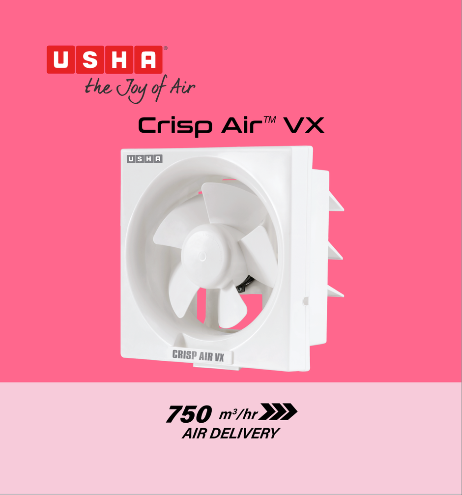 Usha Crisp Air VX Exhaust Fan, 250mm, 1280 RPM, White
