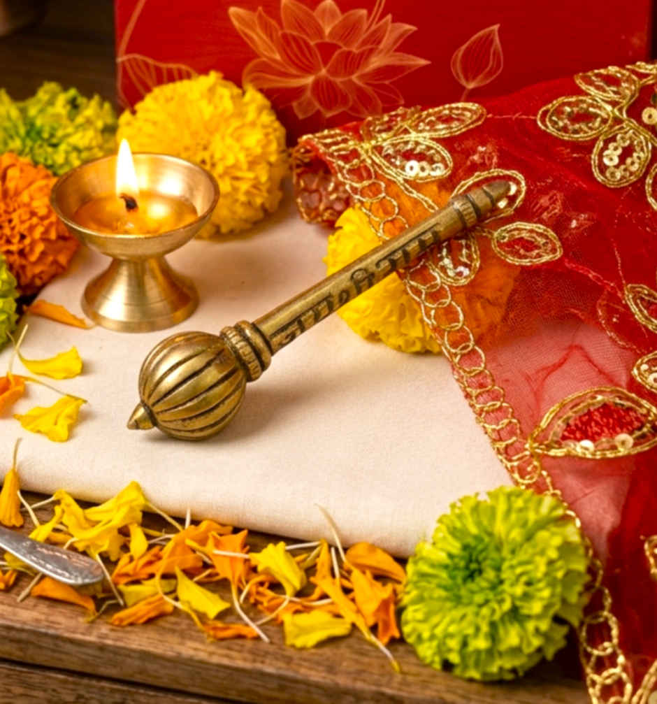 Pure Brass Jai Shri Ram Gada | 3.5 Inch | 70 g | ServDharm