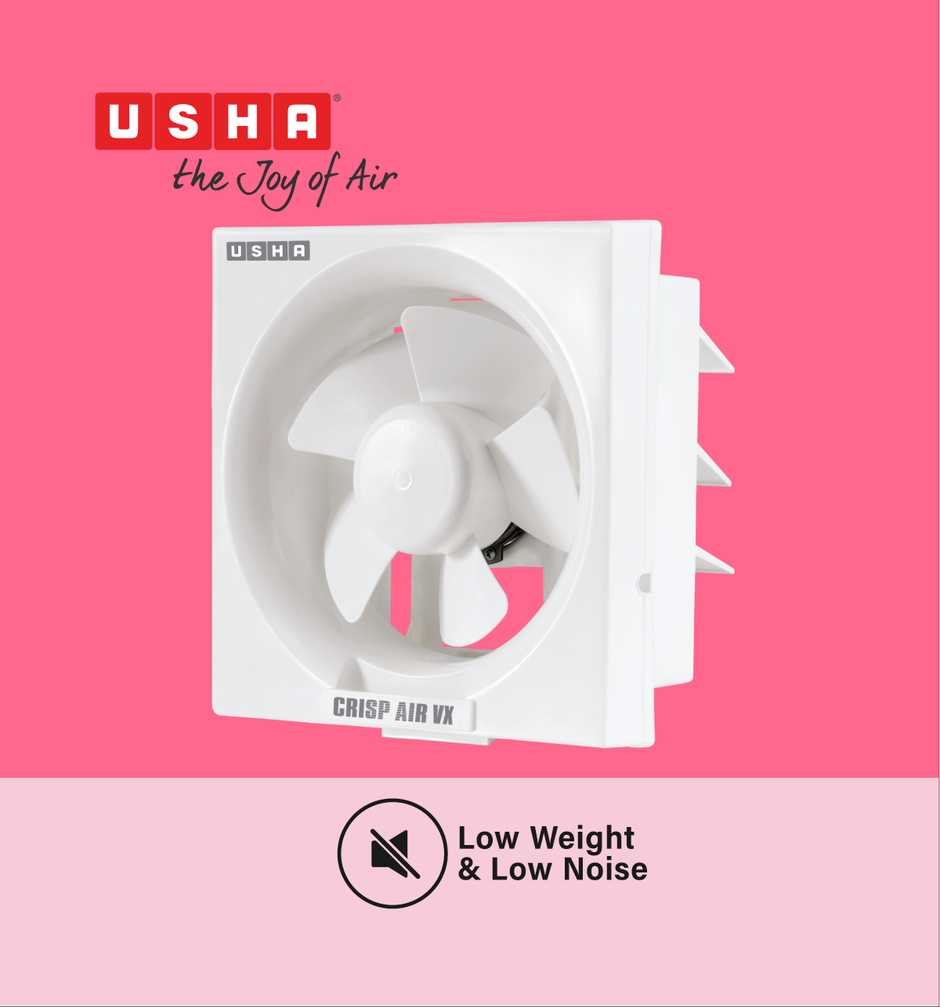 Usha Crisp Air VX Exhaust Fan, 250mm, 1280 RPM, White