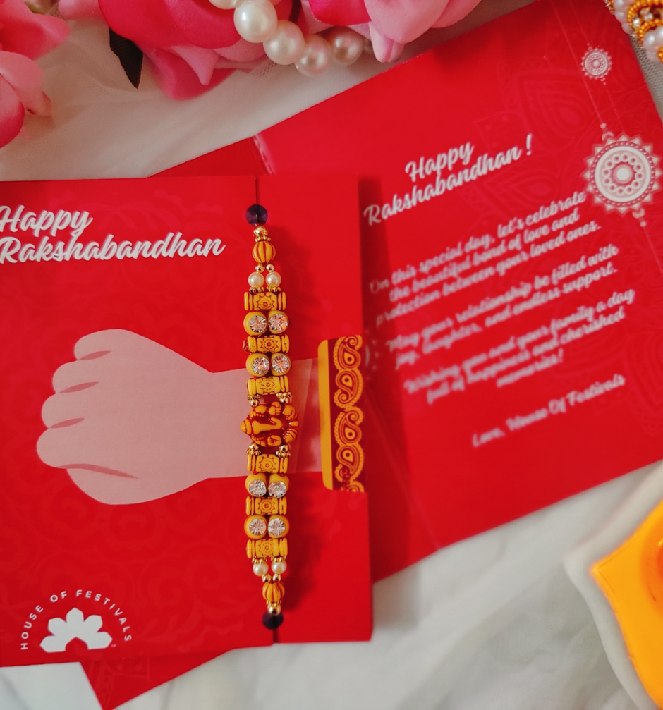 House Of Festivals Ganesh Rakhi - Sparkling Stones