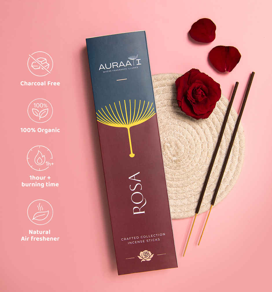 Natural Charocal Free Rose Agarbatti | Auraa-i