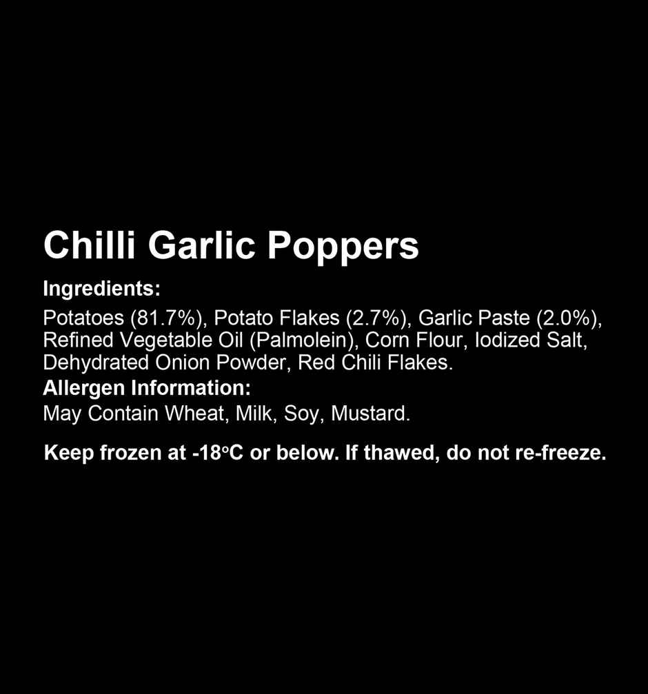 HyFun Chilli Garlic Potato Poppers, Spicy Nuggets | Frozen
