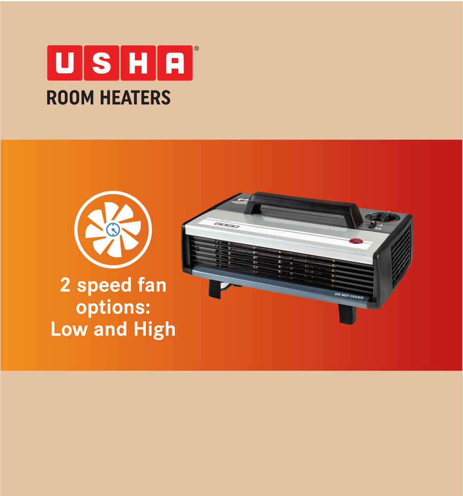 Usha Heat Convector (2000W, 2-Speed Operation, Adjustable Stand, Carry Handle, Hc423, Black)