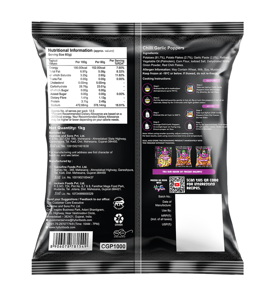 Hyfun Chilli Garlic Poppers