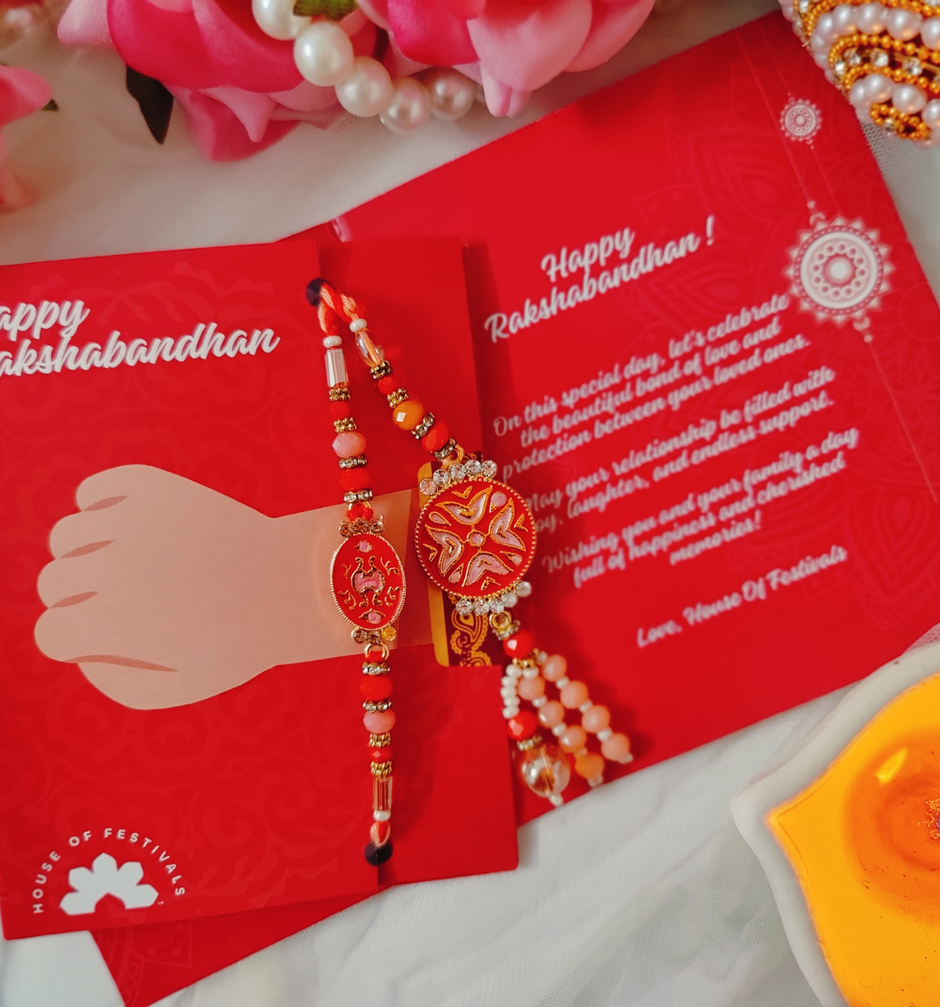 House Of Festivals Bhaiya and Bhabhi Meenakari Rakhi