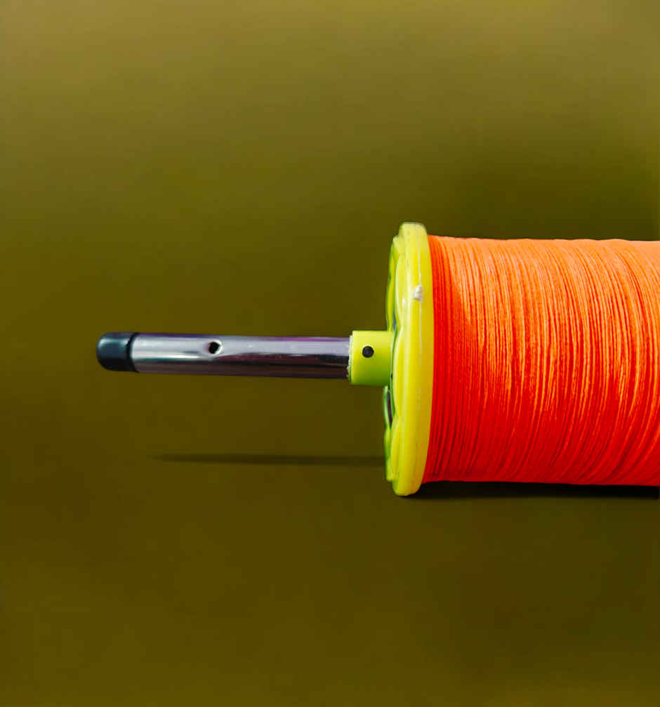Kite Thread | 400 mtr | Plastic Spool / Firki | Orange Thread | House Of Festivals