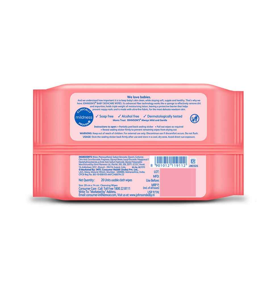 Johnson's Baby Skincare Wipes 20 PIECE