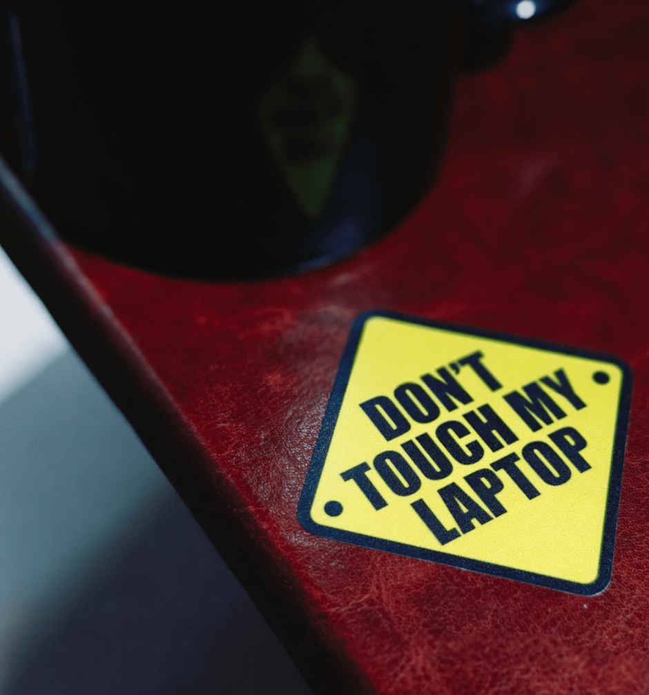 House Of Festivals Don't Touch My Laptop - Sticker