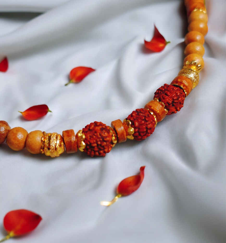 House Of Festivals Rudraksh Bracelet Rakhi - Wooden Moti