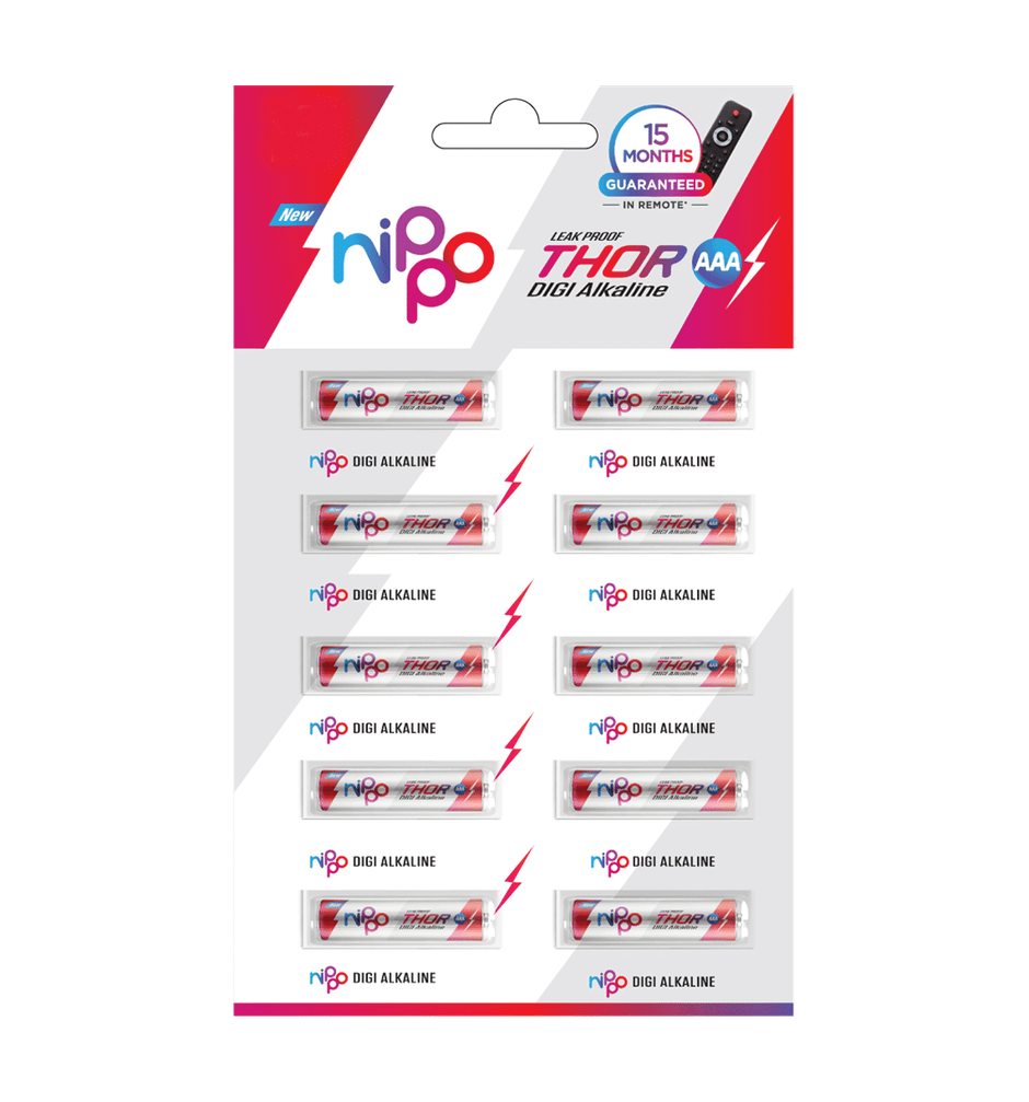 Nippo Thor Alkaline AAA Batteries | Pack of 10