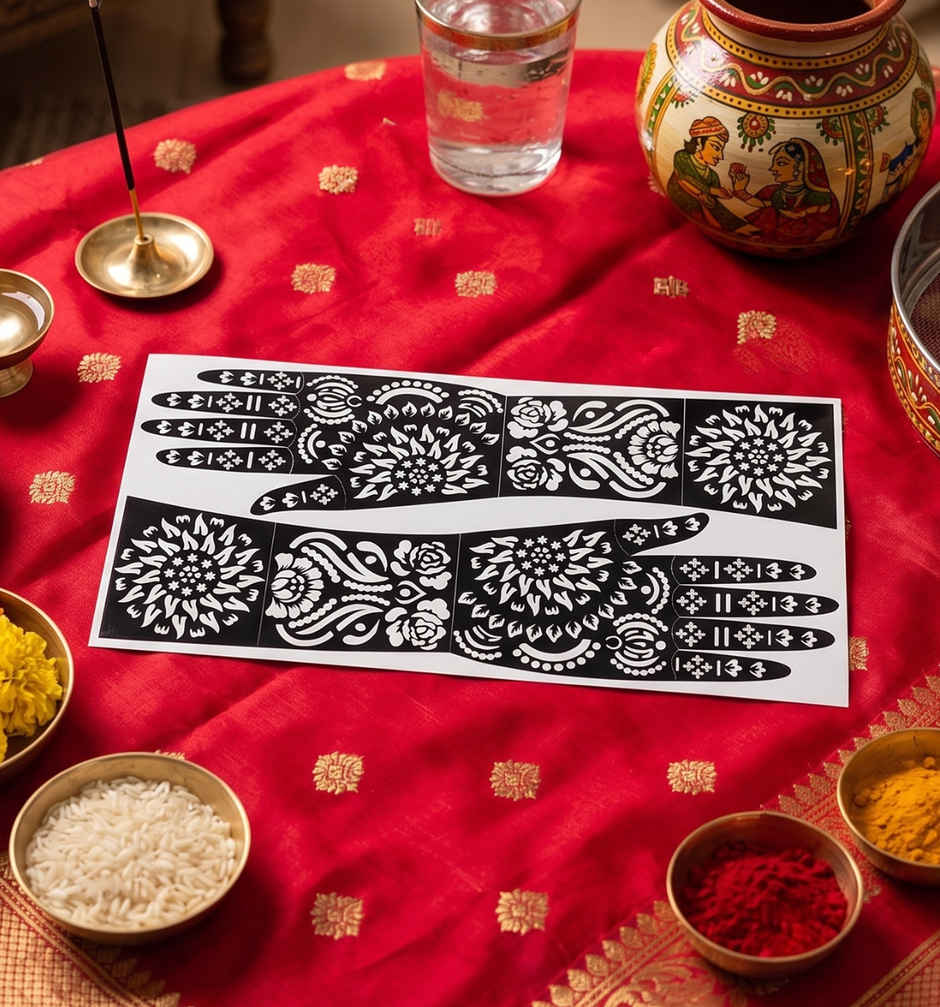 Heritage Blossom Traditional Mehendi Stencil | ServDharm