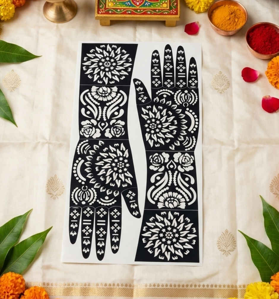 Heritage Blossom Traditional Mehendi Stencil | ServDharm