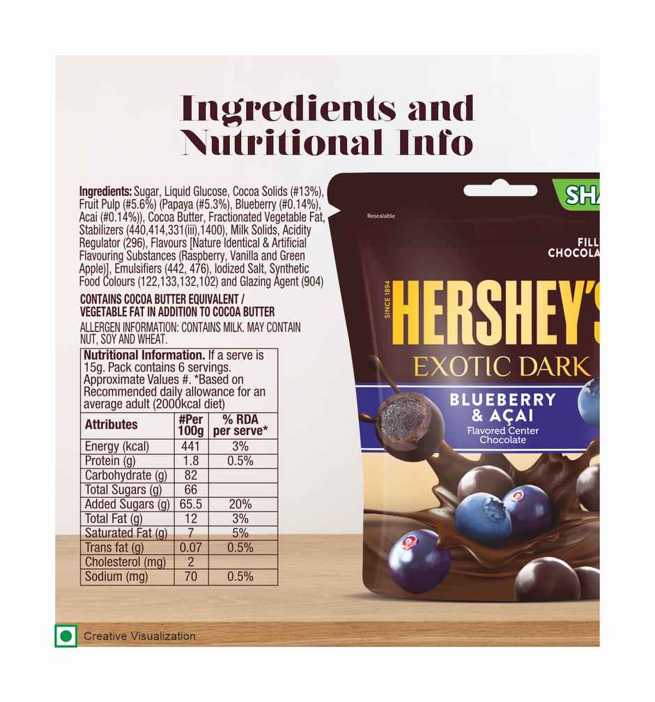Hershey's Exotic Dark Blueberry And Acai | Chocolate Share Bag