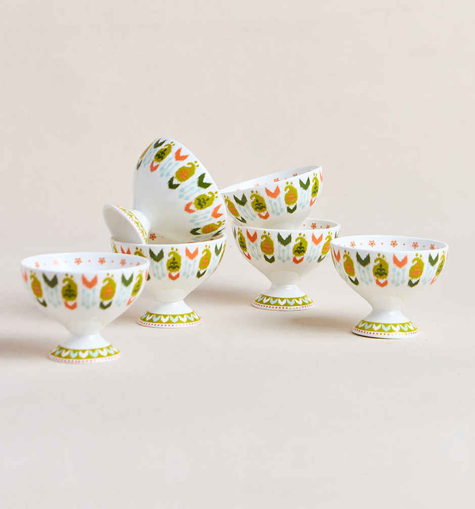 Chumbak Ice Cream Ceramic Bowl Gift Set | Multicolour - 160 ml