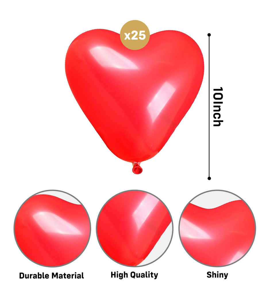 Heart Shaped Red Balloons for Decoration | Party Propz