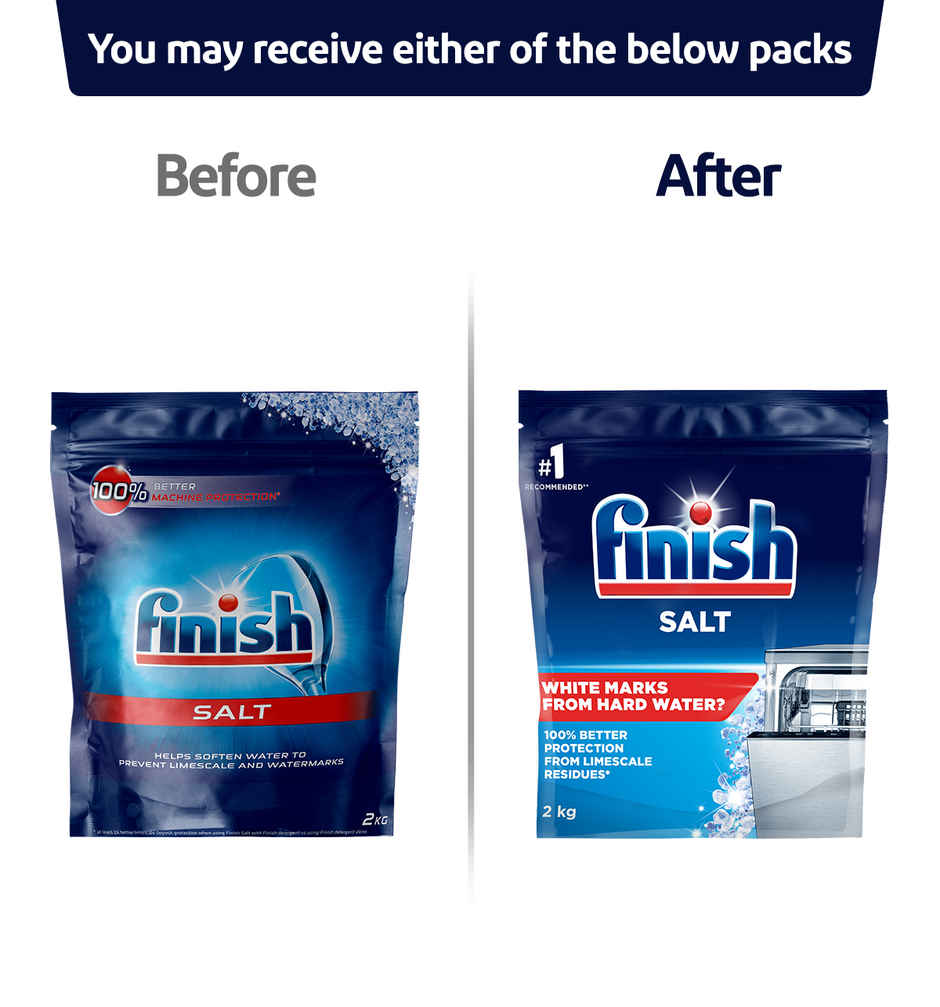 Finish Dishwasher Detergent Powder (1kg) & Finish Dishwasher Salt (2kg) Combo