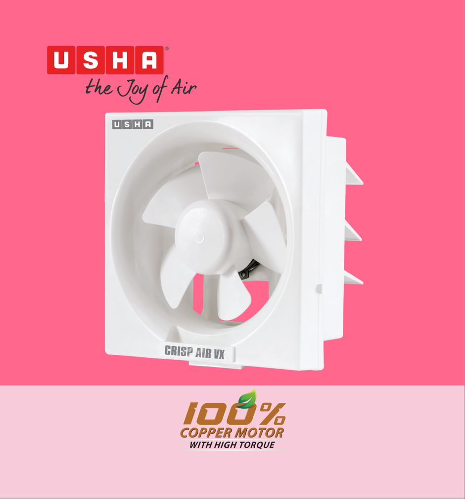 Usha Crisp Air VX Exhaust Fan, 250mm, 1280 RPM, White