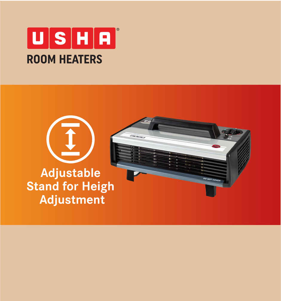 Usha Heat Convector (2000W, 2-Speed Operation, Adjustable Stand, Carry Handle, Hc423, Black)