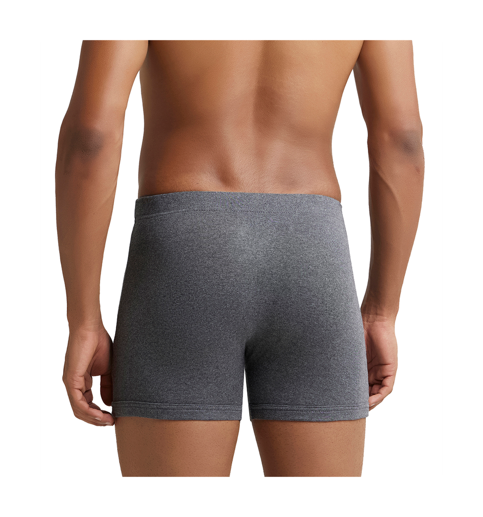 Jockey 8008 Men's Super Combed Cotton Rib Underwear Solid Boxer Brief|Concealed Waistband|PO2 | Grey-M