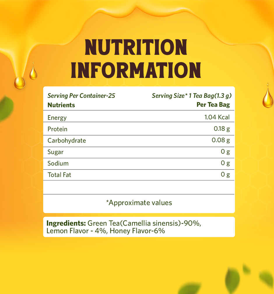 NutroVally Honey Lemon Green Tea Bags