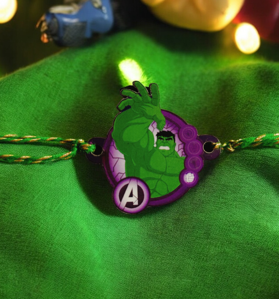 House Of Festivals Incredible Hulk Kids Rakhi - Fun and Heroic