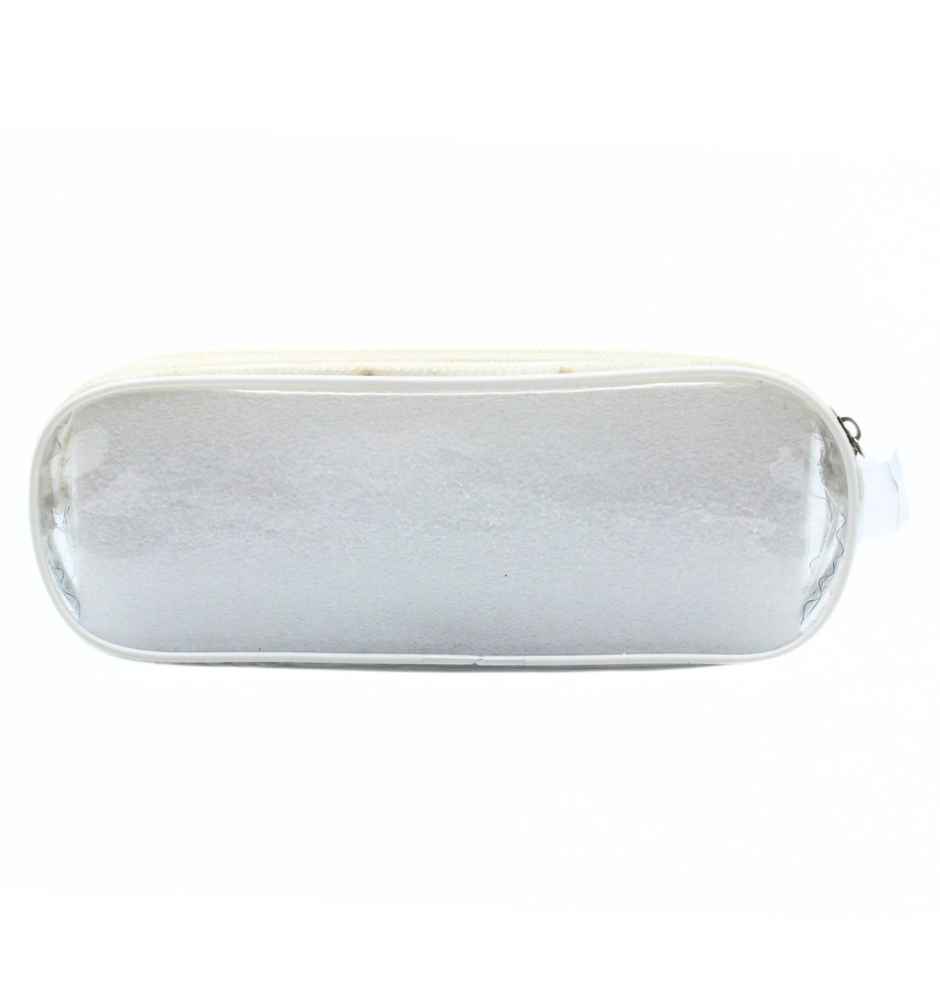 Double Zipper Transparent Stationery/Travel Pouch, Assorted Color, Large Size