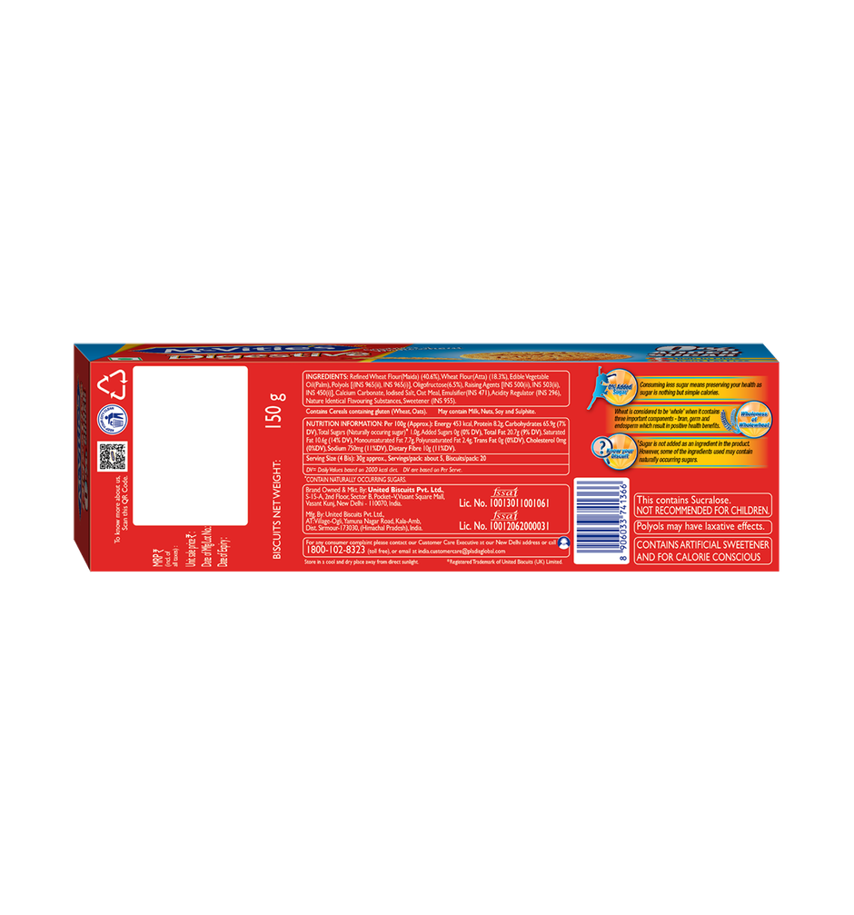 McVitie's Digestive With Goodness Of Wholewheat | Zero Added Sugar