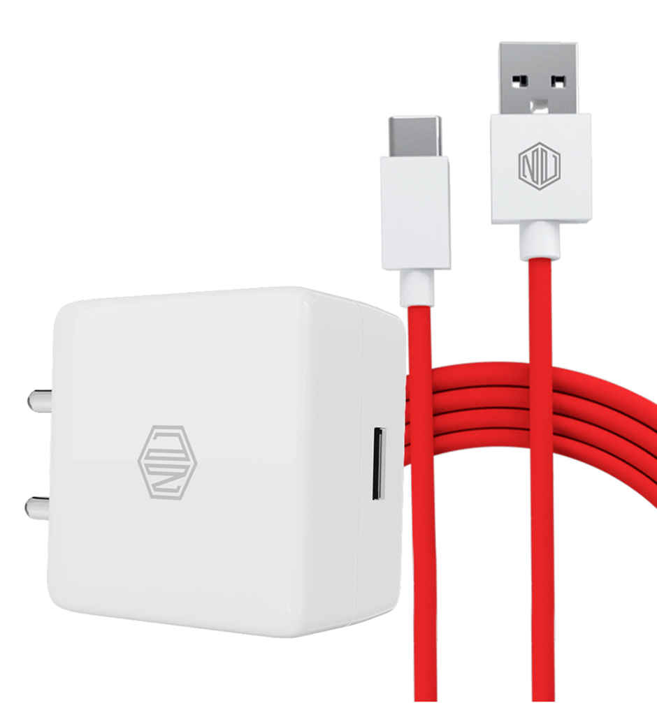 Nu Republic All In One 25W 5A Fast Charging Adapter with Cable (USB To Type-C) - White & Red