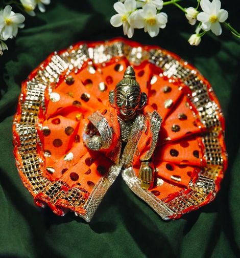 House Of Festivals Ladoo Gopal Golden Polka Dot Poshak | Size 1 - Assorted