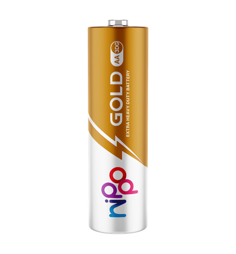 Nippo 3DG Gold AA Battery | 1.5 V | Leakproof |For Toys, Remotes, Clocks, Wireless Mouse - Pack of 10