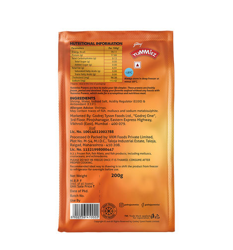 Godrej Real Good Medium Prawns Peeled & Deveined (Freshly Frozen)