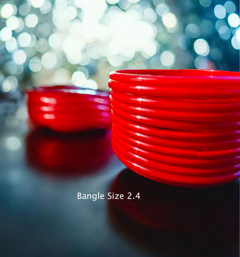 House Of Festivals Red Glass Bangles | Size 2.4 (Pack of 12)