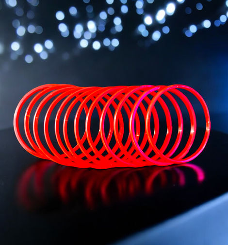 House Of Festivals Red Glass Bangles | Size 2.4 (Pack of 12)