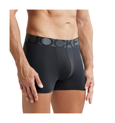Jockey IC28 Men's Tactel Microfiber Elastane Stretch Underwear Solid Trunk | Black-L
