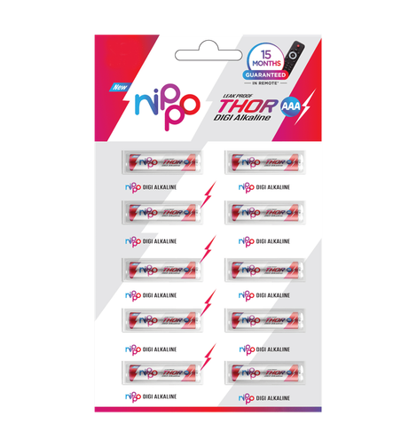 Nippo Thor Alkaline AAA Batteries | Pack of 10