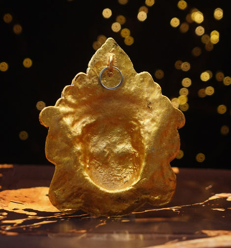 Maa Durga Face For Wall/Door Hanging | 6 Inches | Metal Idol | Gold | Servdharm