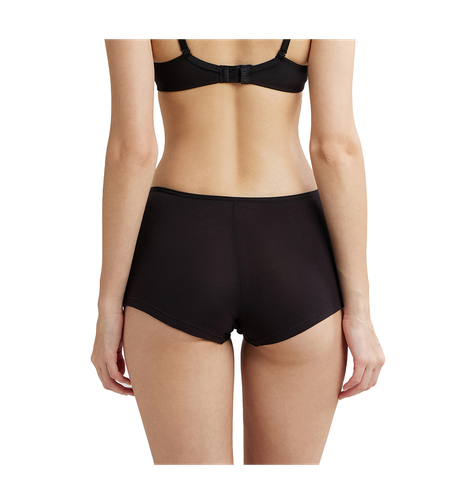 Jockey SS04 Women's Super Combed Cotton Elastane Stretch Underwear BoyShorts|Concealed Waistband | Black-M