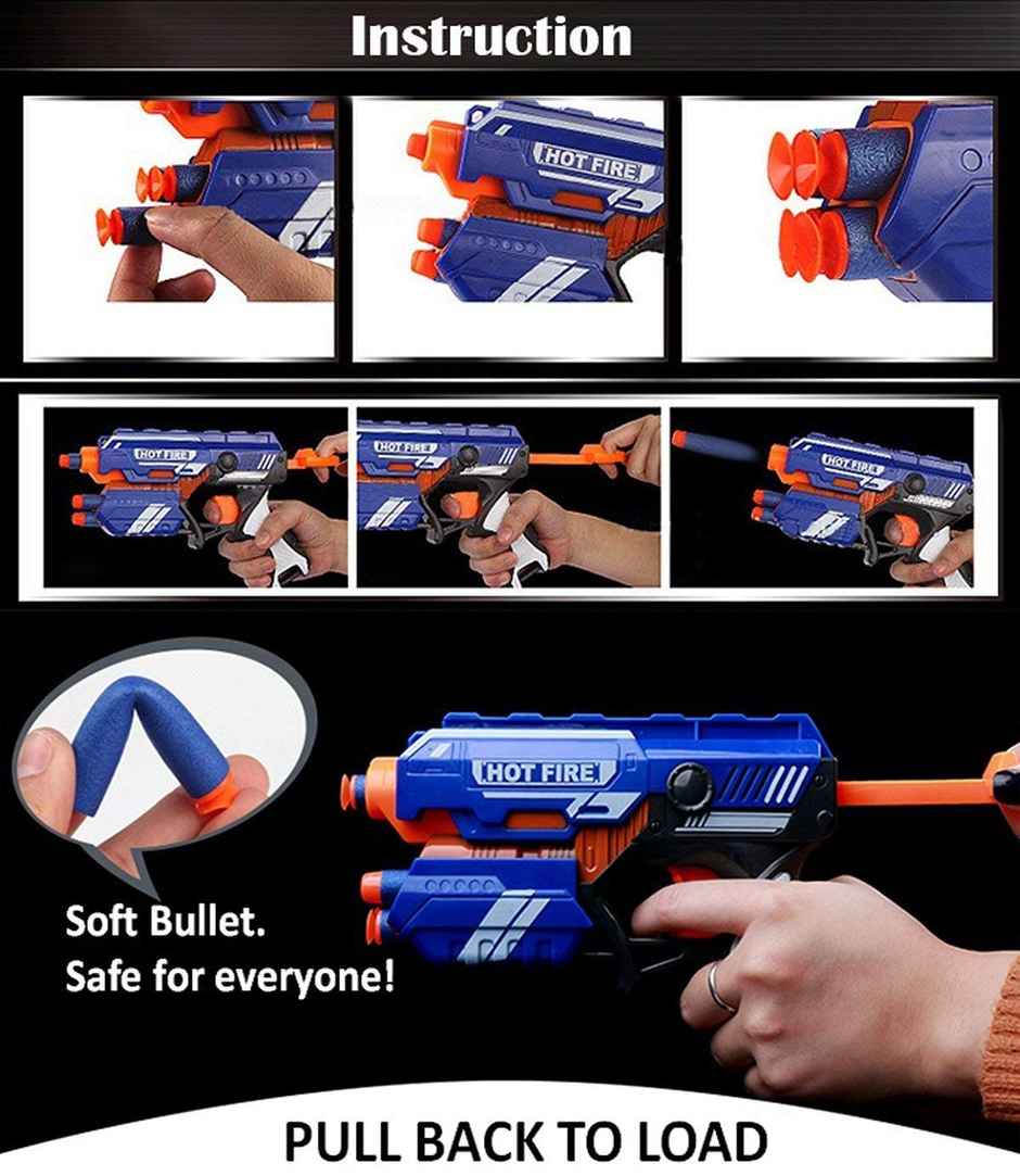 Storio Blaze Storm Soft Bullet Gun | Foam Dart Gun with 10 Safe Bullets