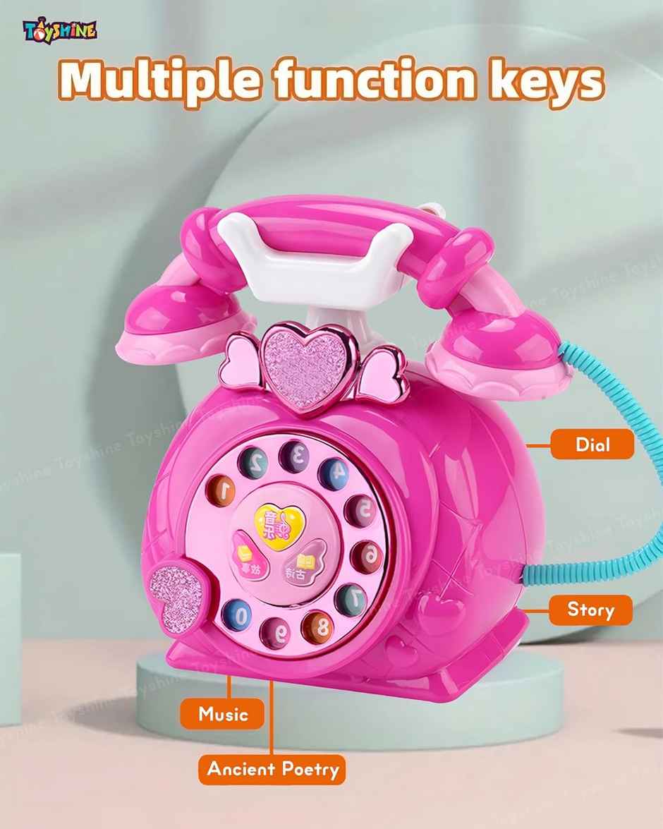 Toyshine Vintage Multifunctional Rotary Landline Phone Toy For Kids