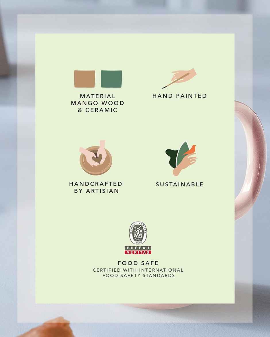 Ellementry Ceramic Mug Tall Polka Dots W/Wdn Lid Blush